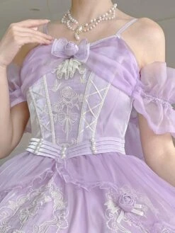 Sweet Lolita JSK Dress Embroidered Fuchsia Pink Lolita Jumper Skirts -AYA Cosplay Shop 202308041513437355511