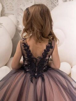 Wedding Party Dresses Beautiful Wedding Wedding Flower Girl Dress Flower Girl Dresses Kids Party Dress Sleeveless Lace Blush Pink -AYA Cosplay Shop 202309191649121194079