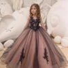 Wedding Party Dresses Beautiful Wedding Wedding Flower Girl Dress Flower Girl Dresses Kids Party Dress Sleeveless Lace Blush Pink -AYA Cosplay Shop 202309191649128857504