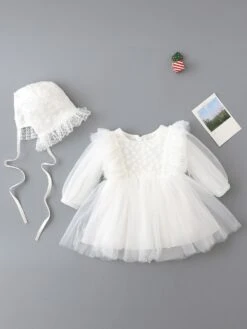 Wedding Party Dresses Beautiful Wedding Wedding Flower Girl Dress Kids Ball Gown Party Dress Flower Girl Dresses Long Sleeves Lace Ivory