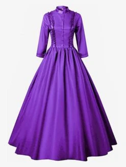 Gothic Lolita Dresses Ruffles Long Sleeves Black Lolita Tea Party Dress -AYA Cosplay Shop 202309251556445129522