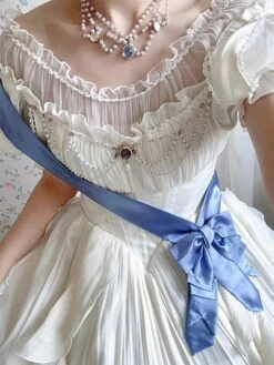 Sweet Lolita Graduation Dress Polyester Short Sleeves Ruffles Dress Sweet Lolita Dress -AYA Cosplay Shop 202309251556452961052