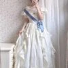 Sweet Lolita Graduation Dress Polyester Short Sleeves Ruffles Dress Sweet Lolita Dress -AYA Cosplay Shop 202309251556484841213