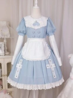 Sweet Lolita Dress Polyester Short Sleeves Sweet Lolita Dress -AYA Cosplay Shop 202309251557190821990