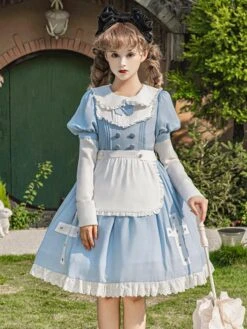 Sweet Lolita Dress Polyester Short Sleeves Sweet Lolita Dress -AYA Cosplay Shop 20230925155721171901