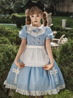 Sweet Lolita Dress Polyester Short Sleeves Sweet Lolita Dress -AYA Cosplay Shop 20230925155721491416