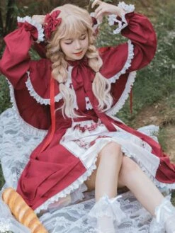 Sweet Lolita Dress Polyester Sleeveless Sweet Jumper Skirt Lolita Dress -AYA Cosplay Shop 20231027181012815955