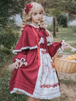 Sweet Lolita Dress Polyester Sleeveless Sweet Jumper Skirt Lolita Dress -AYA Cosplay Shop 202310271810131663350