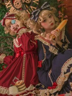 Classical Lolita Dress Polyester Long Sleeves Lolita Dresses Classic Blue -AYA Cosplay Shop 202310271810187002720