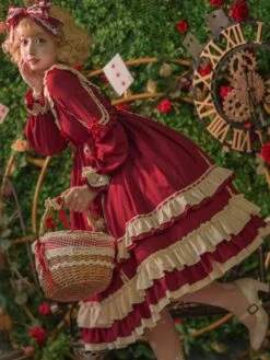 Classical Lolita Dress Polyester Long Sleeves Lolita Dresses Classic Blue -AYA Cosplay Shop 202310271810194738801