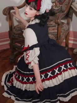 Sweet Lolita Dress Polyester Long Sleeves Dress Lolita Dress -AYA Cosplay Shop 202310292004024193476