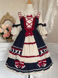 Sweet Lolita Dress Polyester Long Sleeves Dress Lolita Dress -AYA Cosplay Shop 202310292004029786064