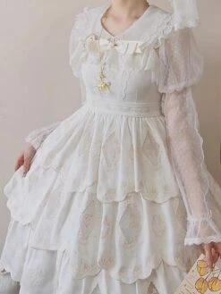 Sweet Lolita Dress Polyester Sleeveless Ruffles Sweet Jumper Lolita Dress -AYA Cosplay Shop 202401081656354075937