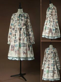 Sweet Lolita Dress Chiffon Long Sleeves Sweet Dress Lolita Dress -AYA Cosplay Shop 202401121503598092545