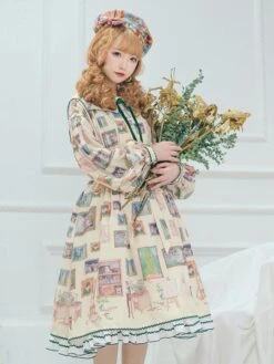 Sweet Lolita Dress Chiffon Long Sleeves Sweet Dress Lolita Dress -AYA Cosplay Shop 20240112150413779393