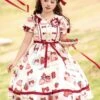 Sweet Lolita Dress Polyester Short Sleeves Dress ROCOCO Style Lolita Dress -AYA Cosplay Shop 202401151701448805275