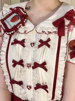 Sweet Lolita Dress Polyester Short Sleeves Dress ROCOCO Style Lolita Dress -AYA Cosplay Shop 20240115170151429250