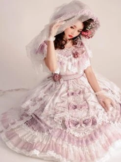 Sweet Lolita Wedding Dress Polyester Short Sleeves Lolita Wedding Dress Bride Lolita Dress -AYA Cosplay Shop 202401161613245412826