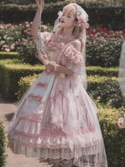 Sweet Lolita Dress Polyester Sleeveless Lolita Wedding Dress Bride Hime Lolita Dress -AYA Cosplay Shop 20240116161338286333