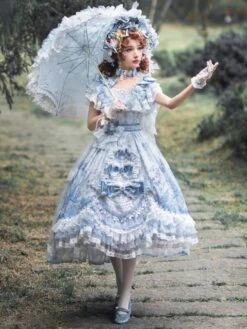 Sweet Lolita Wedding Dress Polyester Short Sleeves Lolita Wedding Dress Bride Lolita Dress -AYA Cosplay Shop 202401161613455431023