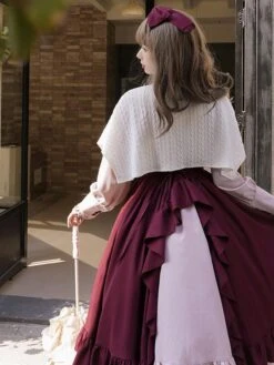 Classical Lolita Dress Polyester Long Sleeves Lolita Dresses Classic Burgundy -AYA Cosplay Shop 202401251735378413481