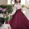 Classical Lolita Dress Polyester Long Sleeves Lolita Dresses Classic Burgundy -AYA Cosplay Shop 202401251735422688744