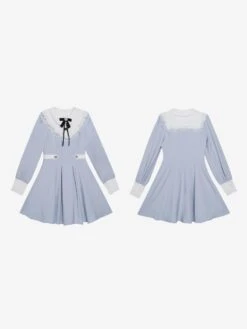 Sweet Lolita Dress Polyester Long Sleeves Sweet Dress Lolita Dress -AYA Cosplay Shop 202403281509559628556