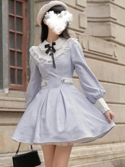 Sweet Lolita Dress Polyester Long Sleeves Sweet Dress Lolita Dress -AYA Cosplay Shop 202403281509577032221