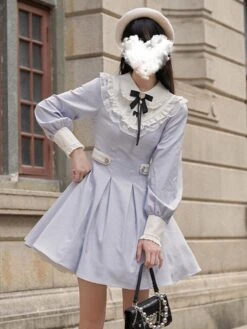 Sweet Lolita Dress Polyester Long Sleeves Sweet Dress Lolita Dress -AYA Cosplay Shop 202403281509584154909