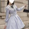 Sweet Lolita Dress Polyester Long Sleeves Sweet Dress Lolita Dress -AYA Cosplay Shop 202403281509590448082