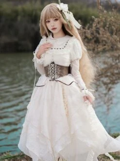 Sweet Lolita Dress Polyester Long Sleeves Dress Sweet Lolita Dress -AYA Cosplay Shop 202403311731569426056