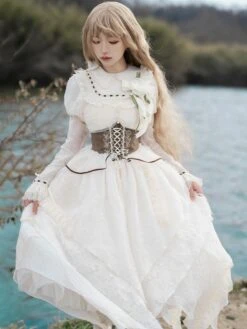 Sweet Lolita Dress Polyester Long Sleeves Dress Sweet Lolita Dress -AYA Cosplay Shop 202403311731583602743