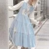 Sweet Lolita Dress Polyester Long Sleeves Dress Pastoral Style Lolita Dress -AYA Cosplay Shop 202403311732528309346