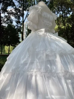Sweet Lolita Wedding Dress Polyester Short Sleeves Lolita Dress -AYA Cosplay Shop 202404031644509695380