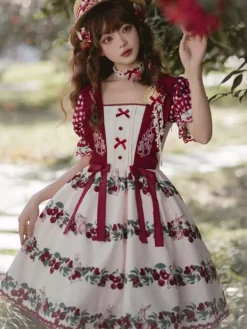 Sweet Lolita Dress Polyester Short Sleeves Dress Sweet Lolita Dress -AYA Cosplay Shop 202405081836132843437