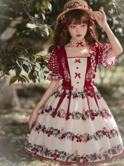 Sweet Lolita Dress Polyester Short Sleeves Dress Sweet Lolita Dress -AYA Cosplay Shop 20240508183615934888