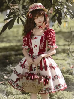 Sweet Lolita Dress Polyester Short Sleeves Dress Sweet Lolita Dress -AYA Cosplay Shop 202405081836174087870