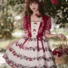 Sweet Lolita Dress Polyester Short Sleeves Dress Sweet Lolita Dress -AYA Cosplay Shop 202405081836243345391