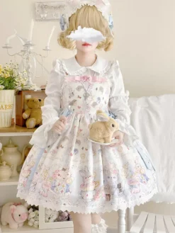 JSK Sweet Lolita Dress Polyester Sleeveless Jumper Sweet Lolita Dress