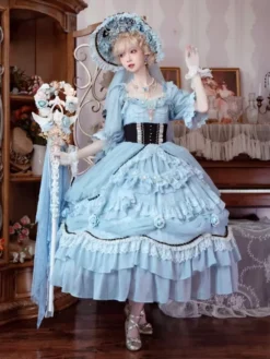 Sweet Lolita Graduation Dress Short Sleeves Dress Lolita Dress -AYA Cosplay Shop 202405151953109154674