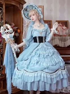 Sweet Lolita Graduation Dress Short Sleeves Dress Lolita Dress -AYA Cosplay Shop 202405151953117378301