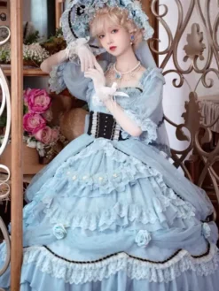 Sweet Lolita Graduation Dress Short Sleeves Dress Lolita Dress -AYA Cosplay Shop 202405151953140772825