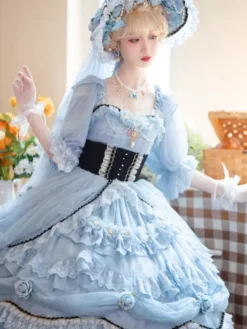 Sweet Lolita Graduation Dress Short Sleeves Dress Lolita Dress -AYA Cosplay Shop 202405151953159261139