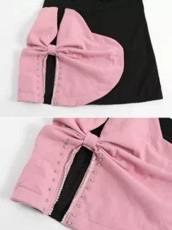 Sweet Lolita Swimsuits Black Ruffles Bows Sleeveless Dress Pants -AYA Cosplay Shop 202405291417197593738