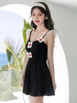 Sweet Lolita Outfits Pink Flowers Ruffles Sleeveless Pants Dress -AYA Cosplay Shop 202405291426036016560