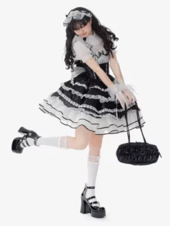JSK Sweet Lolita Dress Sleeveless Sweet Hime Lolita Wedding Dress -AYA Cosplay Shop 202406051349066311267
