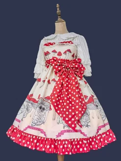 Sweet Lolita Dress Polyester Bows Bowknot Sweet Lolita Dress -AYA Cosplay Shop 202406121410068779625