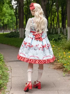 Sweet Lolita Dress Polyester Bows Bowknot Sweet Lolita Dress -AYA Cosplay Shop 20240612141011666684