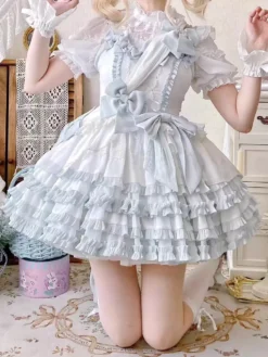 Sweet Lolita Dress Polyester Sleeveless Lolita Dress -AYA Cosplay Shop 202406141727374761341