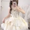 Sweet Lolita Dress Polyester Sleeveless Jumper Sweet Lolita Dress -AYA Cosplay Shop 202406141727429475229